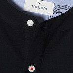Simon Collarless Polo // Dark Navy (S)