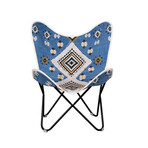 Printed Butterfly Chair // Blue + White + Black