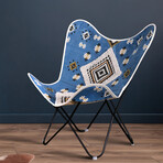 Printed Butterfly Chair // Blue + White + Black