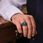 Peregrine Silver Blue Tiger Eye Stone Ring (9)