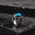 Peregrine Silver Blue Tiger Eye Stone Ring (9)