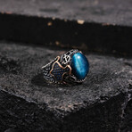 Peregrine Silver Blue Tiger Eye Stone Ring (9)