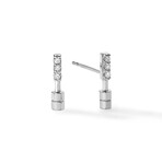 Totem 18K White Gold Diamond Mini Bar Earring // Store Display