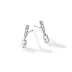 Totem 18K White Gold Diamond Mini Bar Earring // Store Display