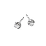 Q 18K White Gold Diamond Stud Earring // New