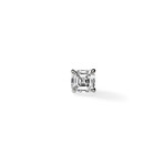 18K White Gold Diamond Single Stone Stud Earring // New