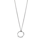 Totem 18K White Gold Diamond Small Circle Pendant Necklace // 16"-18" // Store Display