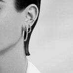 Totem 18K Yellow Gold Diamond Medium Hoop Earring // Store Display