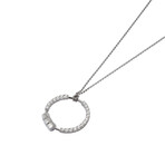Totem 18K White Gold Diamond Circle Pendant Necklace // 18"-20" // Store Display