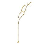 Q 18K Yellow Gold Diamond Double Ear Cuff // New