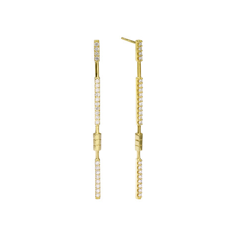 Totem 18K Yellow Gold Diamond Long Drop Earring // Store Display