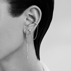 Totem 18K Rose Gold Diamond Long Drop Earring // Store Display