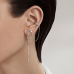 Totem 18K White Gold Diamond Long Drop Earring // Store Display