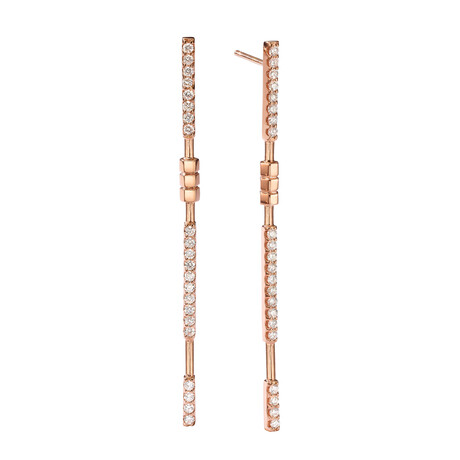 Totem 18K Rose Gold Diamond Long Drop Earring // Store Display