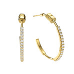 Totem 18K Yellow Gold Diamond Medium Hoop Earring // Store Display