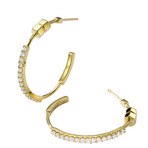 Totem 18K Yellow Gold Diamond Medium Hoop Earring // Store Display