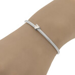 Trio 18K White Gold Diamond Single Wrist Cuff Bracelet // 6" // New