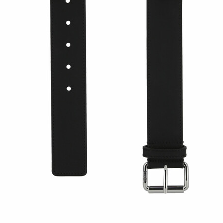 Moschino // Leather Belt // Black // 35.4"