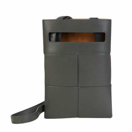 Bottega Veneta // Intrecciato Woven Crossbody // Light Graphite