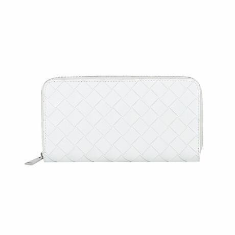 Bottega Veneta // Nappa Intrecciato Wallet // White + Silver