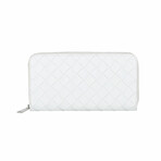 Bottega Veneta // Nappa Intrecciato Wallet // White + Silver