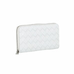 Bottega Veneta // Nappa Intrecciato Wallet // White + Silver