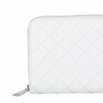 Bottega Veneta // Nappa Intrecciato Wallet // White + Silver