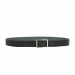 Bottega Veneta // Calfskin Leather Belt // Black + Silver (33.5")
