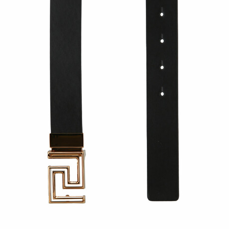 Versace // Leather Belt // Black // 49.2"