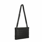 Bottega Veneta // Intrecciato Woven Messenger // Black + Silver