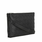 Bottega Veneta // Intrecciato Woven Messenger // Black + Silver