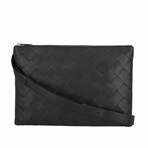 Bottega Veneta // Intrecciato Woven Messenger // Black + Silver