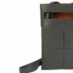 Bottega Veneta // Intrecciato Woven Crossbody // Light Graphite