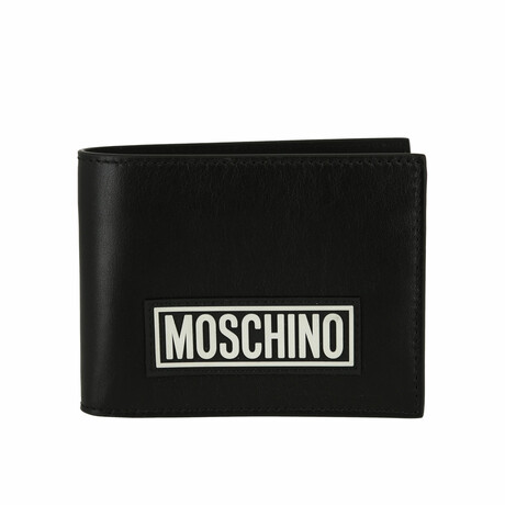 Moschino // Calf Leather Bi-fold Wallet + Nickel Hardware // Black