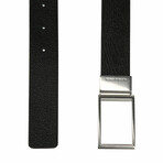 Bottega Veneta // Calfskin Leather Belt // Black + Silver (33.5")