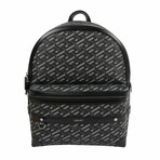 Versace // Coated La Greca + Vitello Canvas Backpack // Black + Gray