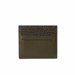 Bottega Veneta // Croc-Embossed Cardholder // Khaki