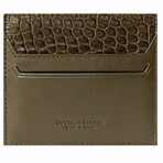 Bottega Veneta // Croc-Embossed Cardholder // Khaki