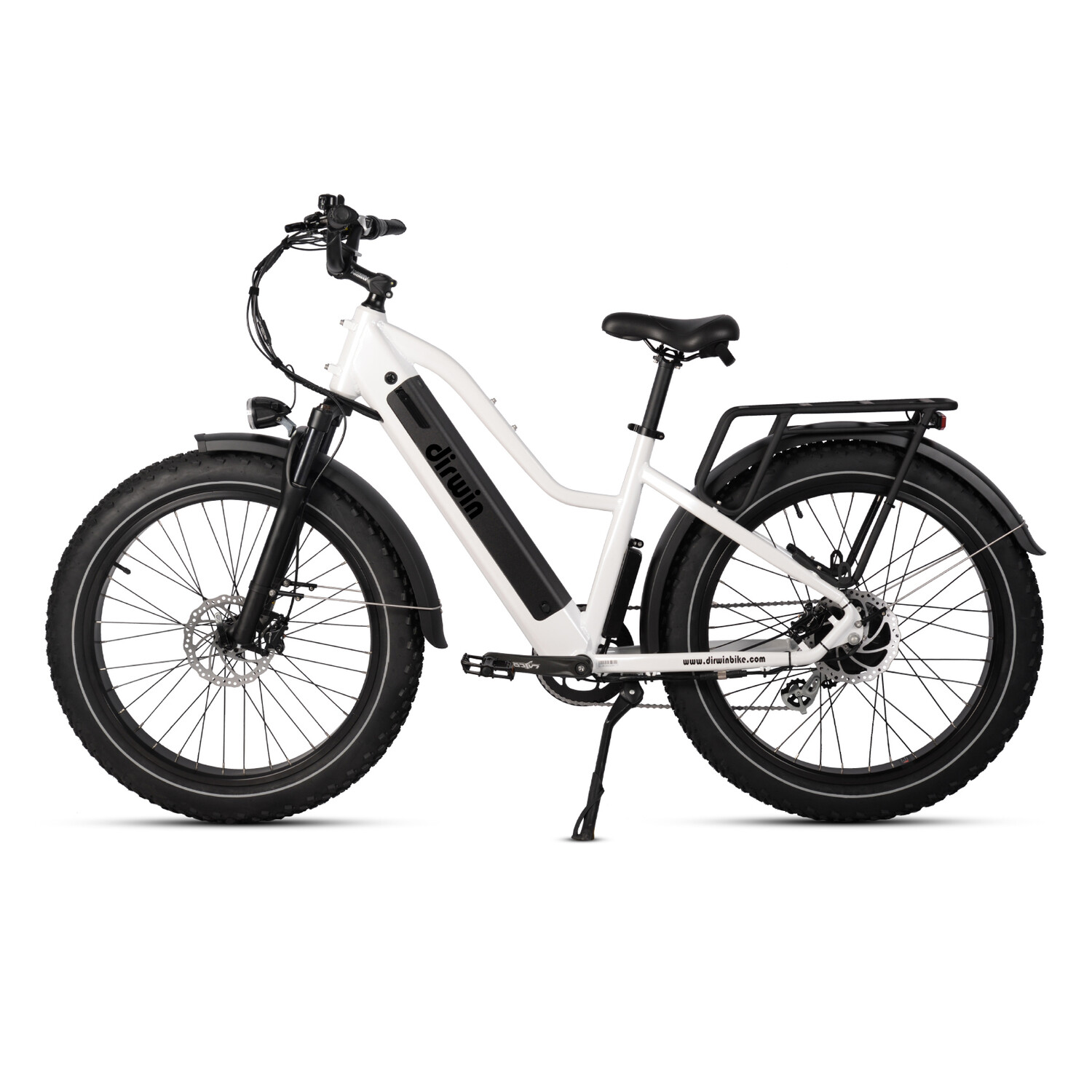 Pioneer Step-Thru Fat Tire E-Bike // White - Dirwin Fat Tire E-Bikes ...