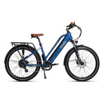 Pacer Step-Thru Commuter E-Bike // Blue