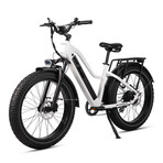 Pioneer Step-Thru Fat Tire E-Bike // White