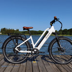 Pacer Step-Thru Commuter E-Bike // White