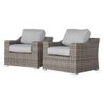 Dayse Patio Chair + Light Gray Cushions // Set of 2