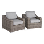 Dayse Patio Chair + Light Gray Cushions // Set of 2