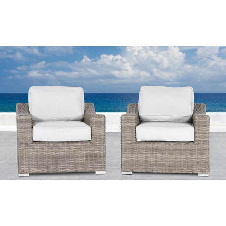 Dayse Patio Chair + Light Gray Cushions // Set of 2