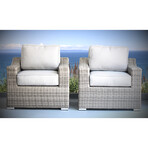 Dayse Patio Chair + Light Gray Cushions // Set of 2