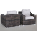 Dayse Patio Chair + Gray Cushions // Set of 2