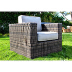 Meltham Patio Chair // Espresso + Gray // Set of 2