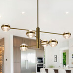 Milano // LED Chandelier// 40"L (Antique Brass)
