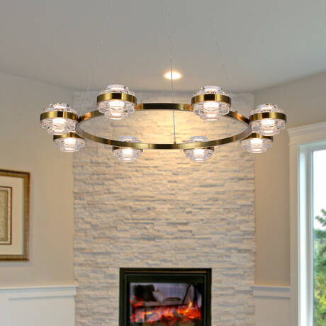 Milano // LED Chandelier // 33"L (Antique Brass)